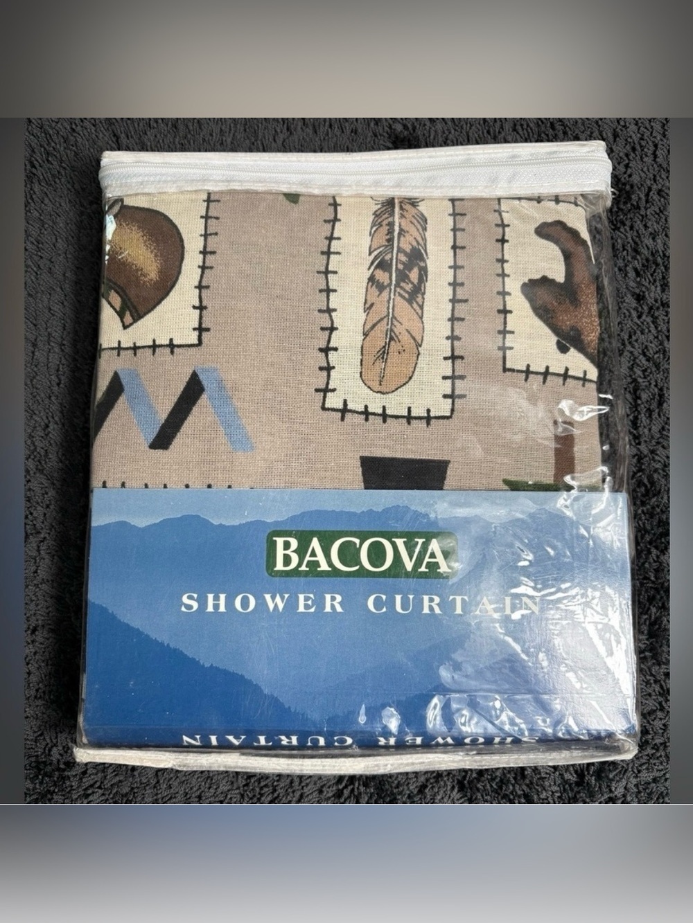 NEW in Package Bacova Mountain Retreat Single Panel Shower Curtain-70” x 72”